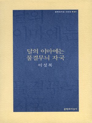 cover image of 달의 이마에는 물결무늬 자국 - 문학과지성 시인선R-01